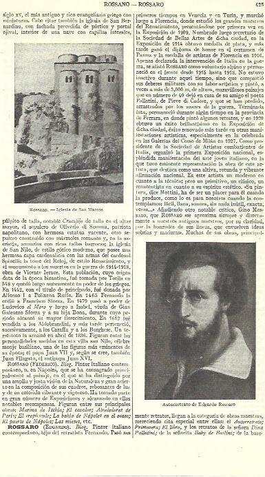 LAMINA ESPASA 39416: Iglesia de San Marcos en Rossano y Autorretrato de E. Rossaro