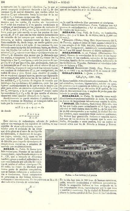 LAMINA ESPASA 39400: Termas y puerta de Rodas