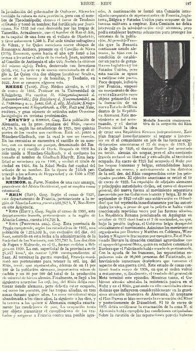 LAMINA ESPASA 39388: Medalla francesa de la ocupacion del Rhin