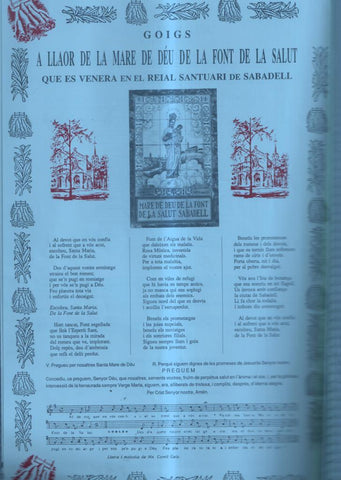 GOIGS a Llaor de la Mare de Deu de la Font de la Salud que es venera en el reial Santuari de Sabadell