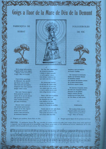 GOIGS a llaor de la Mare de Deu de la Demnt, parroquia folgueroles, Bisbat de Vic