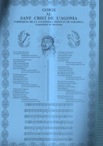 GOIGS  al Sant Crist de L'agonia, parroquia de la santisima trinitat de Sabadell