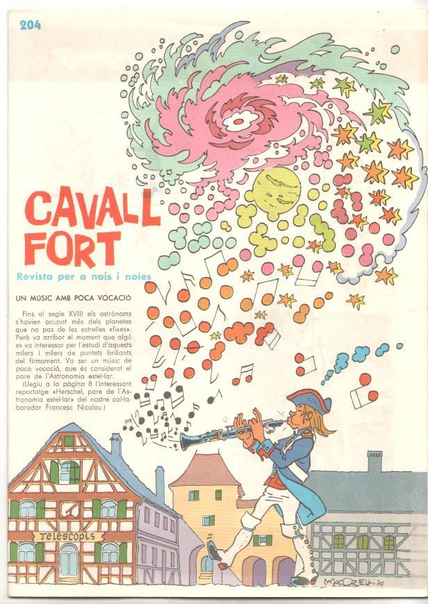 Revista: Cavall Fort num 204, juny 1971. Herschel pare de l'astronomia estel.lar