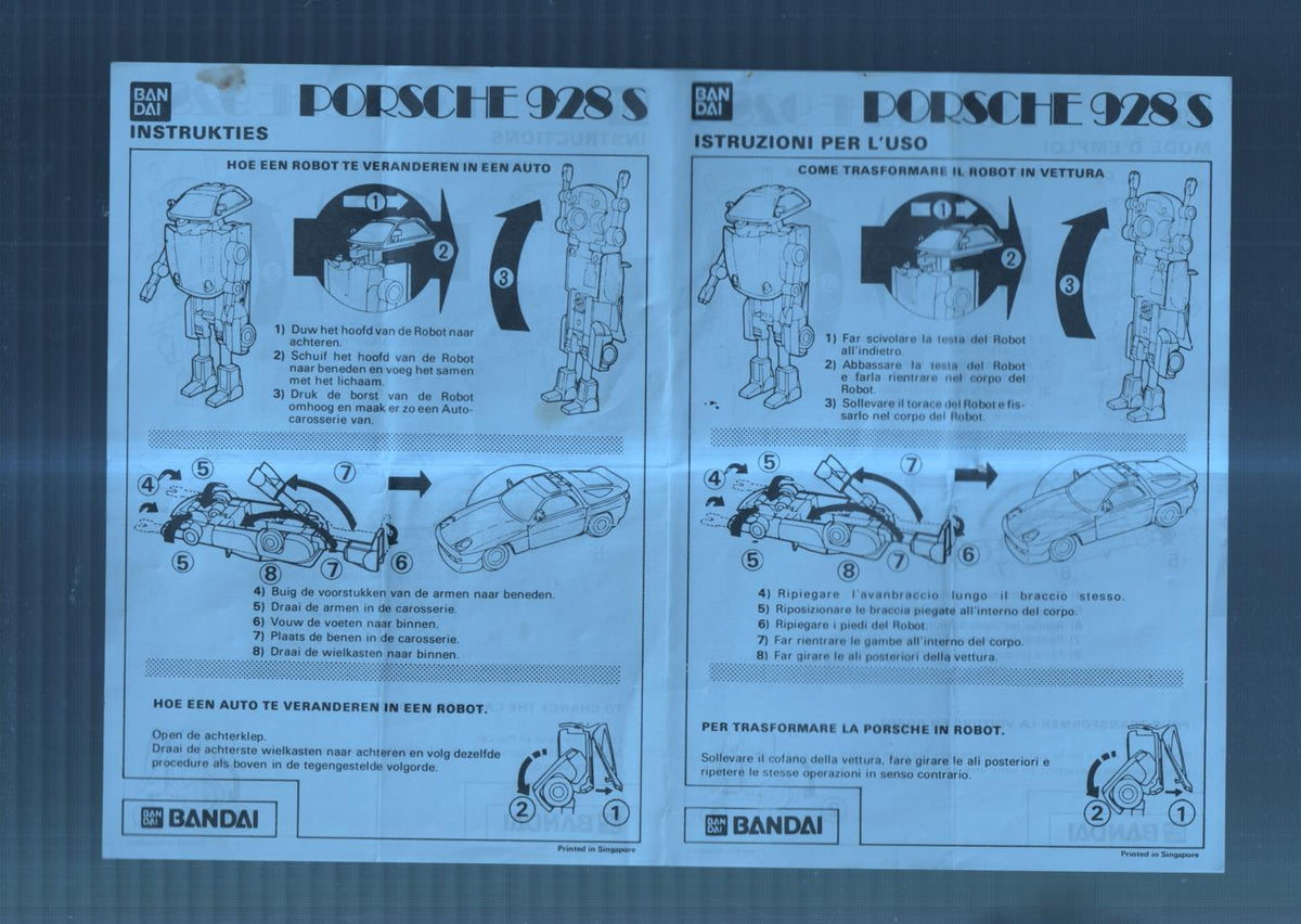 Folleto publicitario de juguetes Bandi para el PORSCHE 928 S