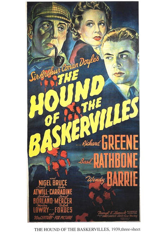 Poster DIN 4 numero 1244: The Hound of the Baskervilles, 1939, three-sheet: Richard Greene, Basil Rathbone