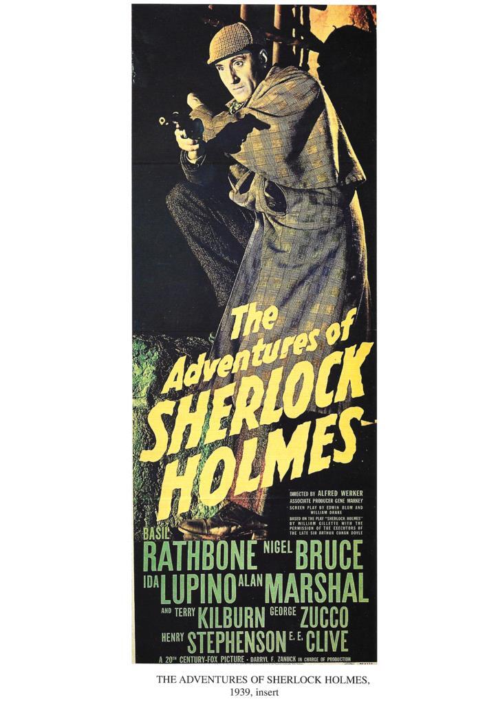 Poster DIN 4 numero 1245: The Adventures of Sherlock Holmes, 1939, insert: Basil Rathbone, Nigel Bruce