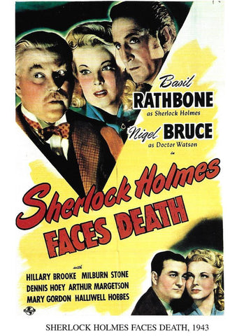 Poster DIN 4 numero 1247: Sherlock Holmes faces death, 1943, Basil Rathbone, Nigel Bruce