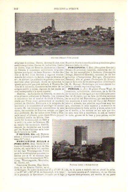 LAMINA V30198: Vista y ruinas arabes de Porcuna, Jaen