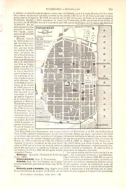 LAMINA V30134: Plano de Pondichery
