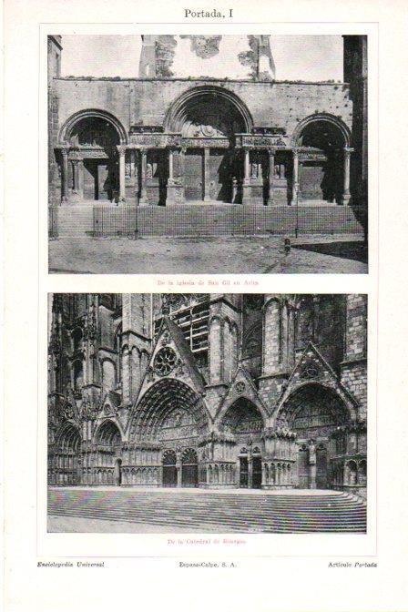 LAMINA V30163: Catedral de Bourges e Iglesia de San Gil en Arles