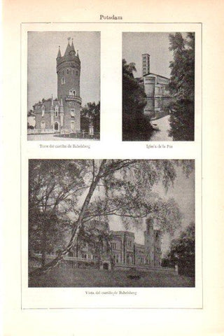 LAMINA V30161: Castillo de Babelsberg e Iglesia de la Paz en Potsdam