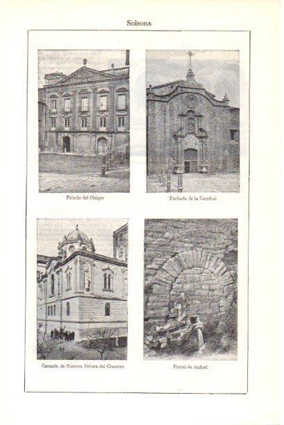 LAMINA V30152: Catedral, Palacio y Portal de Anibal en Solsona