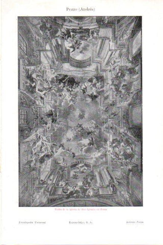 LAMINA V30159: Techo iglesia de San Ignacio en Roma por A. Pozzo