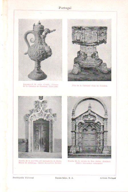 LAMINA V30162: Igleisa de San Julian en Setubal y Monasterio de Santa Maria de Alcobaça, Portugal