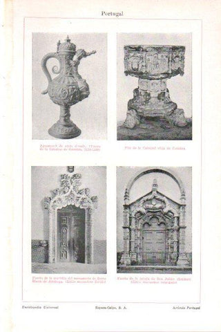 LAMINA V30162: Igleisa de San Julian en Setubal y Monasterio de Santa Maria de Alcobaça, Portugal