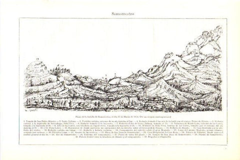 LAMINA V30361: Plano de la Batalla de Somorrostro Marzo 1874