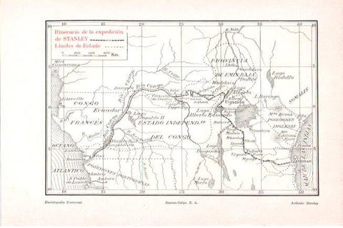 LAMINA V30338: Itinerario de la expedicion de Stanley