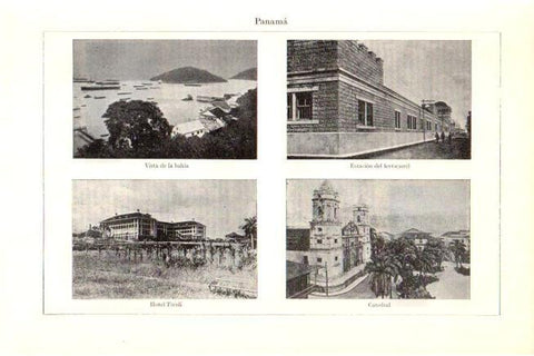 LAMINA V30347: Hotel Tivoli, estacion y Catedral de Panama