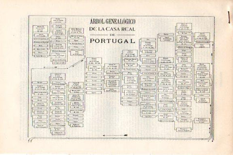 LAMINA V30400: Entrada Arbol genealogico de la Casa Real de Portugal
