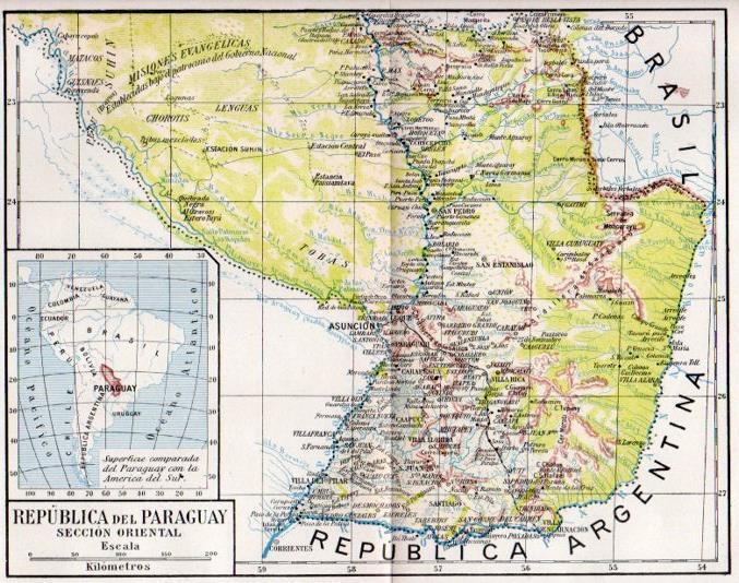 LAMINA V30388: Mapa de la Republica del Paraguay seccion oriental