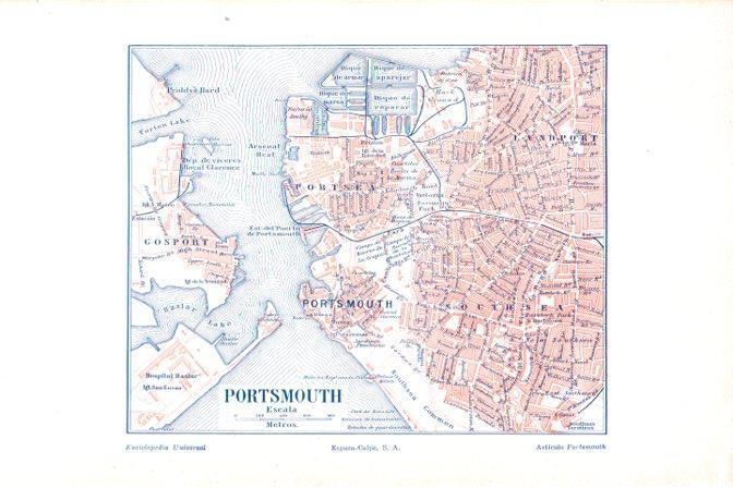 LAMINA V30376: Plano de Portsmouth, Inglaterra