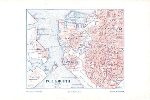 LAMINA V30376: Plano de Portsmouth, Inglaterra