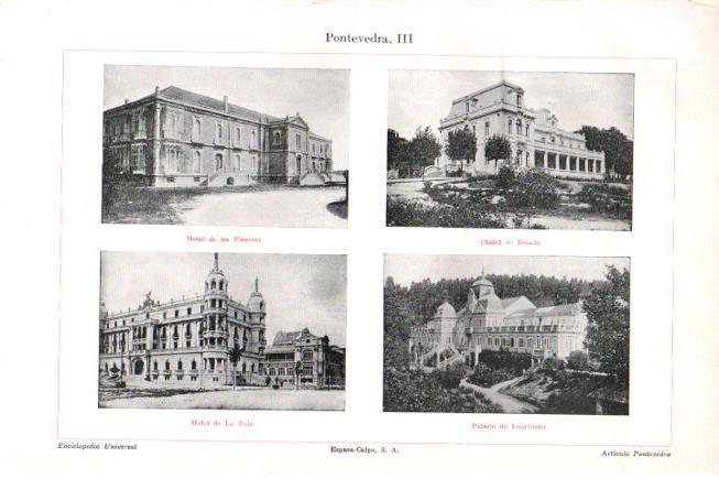 LAMINA V30325: Hotel Los Placeres, Hotel La Toja y Palacio de Lourinzan, Pontevedra