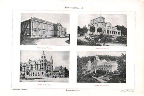 LAMINA V30325: Hotel Los Placeres, Hotel La Toja y Palacio de Lourinzan, Pontevedra