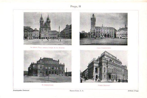 LAMINA V30313: Ayuntamiento, Teatro Nacional e Iglesia Teyn en Praga