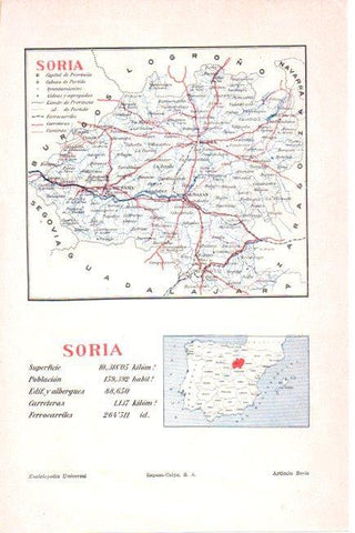 LAMINA V30309: Mapa de la provincia de Soria