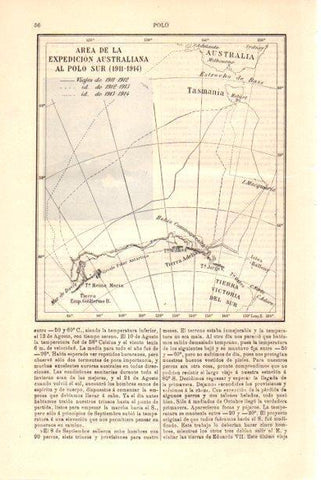 LAMINA V30107: Mapa del area de la expedicion australiana al Polo Sur 1911-1914