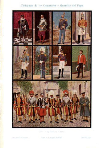 LAMINA V29910: Uniformes de los Camareros y Guardias del Papa