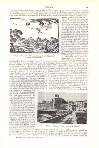 LAMINA V29934: Portal del puente y Catedral de Solsona