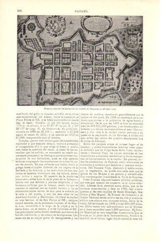 LAMINA V29818: Plano y escudo de armas de la ciudad de Panama , siglo XVII