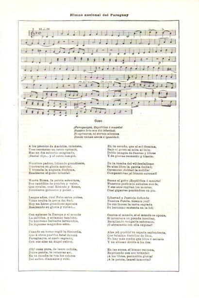 LAMINA V29868: Himno nacional del Paraguay