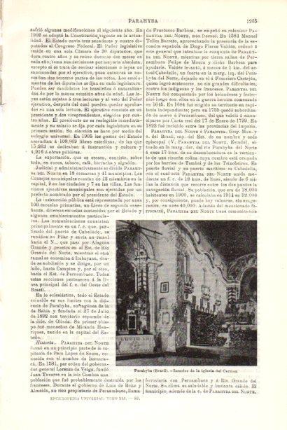 LAMINA V29873: Iglesia del Carmen en Parahyba, Brasil