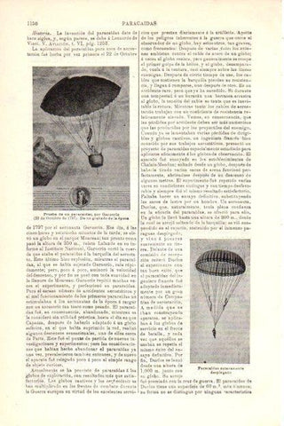 LAMINA V29861: Prueba de un paracaidas por Garnerin 1797