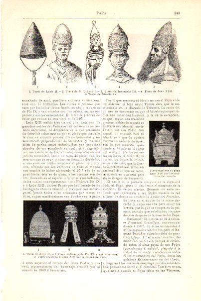 LAMINA V29850: Tiaras de distintos Papas