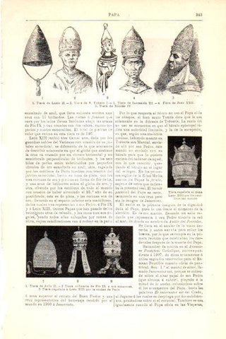 LAMINA V29850: Tiaras de distintos Papas