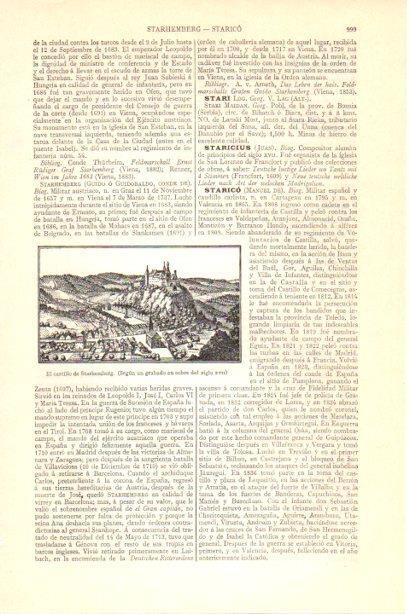 LAMINA V30053: Castillo de Starhembarg grabado siglo XVII