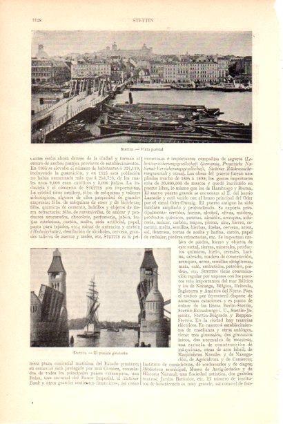 LAMINA V30062: Vista y puente giratorio de Stettin