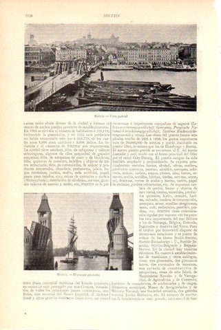 LAMINA V30062: Vista y puente giratorio de Stettin