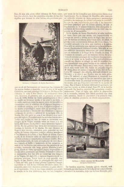 LAMINA V30093: Monasterio de Santa Escolastica en Subiaco