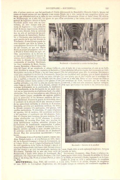 LAMINA V30016: Interior Catedral de Southwark y Southwell