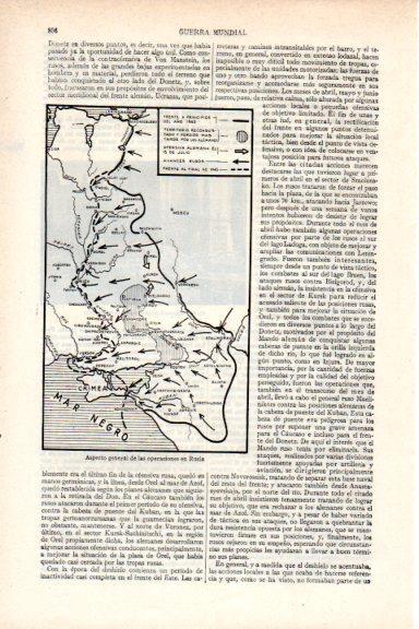 LAMINA V29627: Mapa de las operaciones en Rusia en 1943