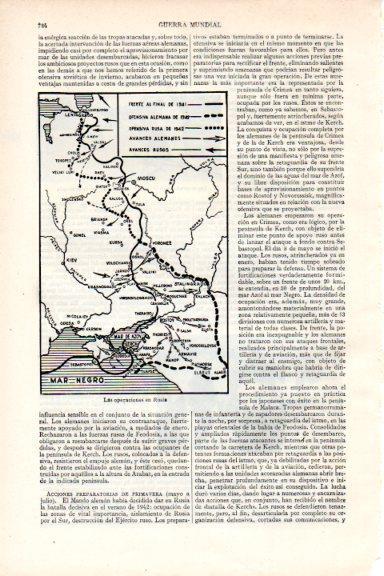 LAMINA V29617: Mapa de operaciones en Rusia desde 1941 a 1942