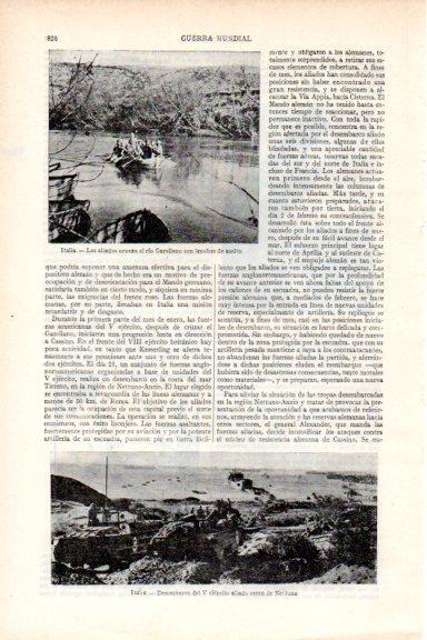 LAMINA V29637: Desembarco del V ejercito aliado cerca de Nettuno