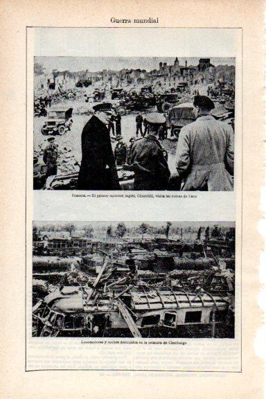 LAMINA V29641: Churchill en las ruinas de Caen
