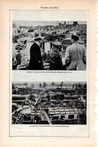LAMINA V29641: Churchill en las ruinas de Caen