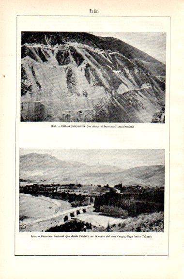LAMINA V29596: Ferrocarcarril transiraniano y carrretera desde Pahlevi a Teheran